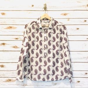 * LOFT • Popover Silk Blend Blouse